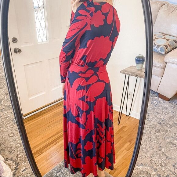 Boden Puff Sleeve Jersey Midi Dress Long Sleeve 6 - Picture 3 of 8